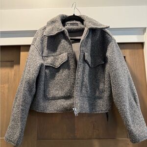 Zara Gray Wool Blend Jacket